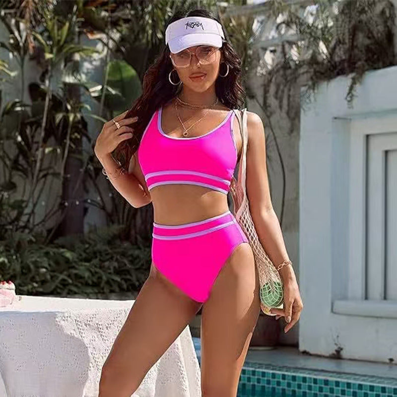 Dame Sporty bikini sæt med høje trusser og brede stropper Stilla