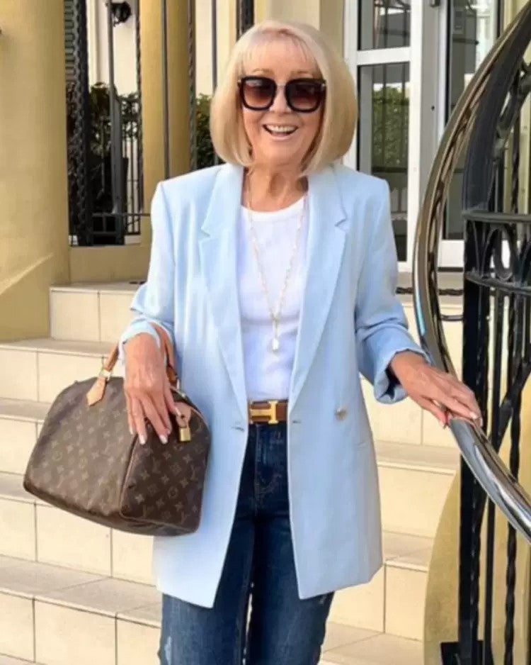 Dame Elegant Blazer i afslappet snit med høj revers Stilla