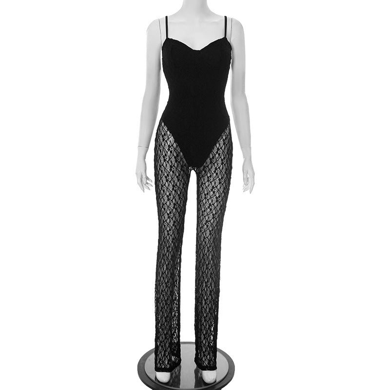 Dame Elegant Jumpsuit med raffinerede spids-detaljer Stilla