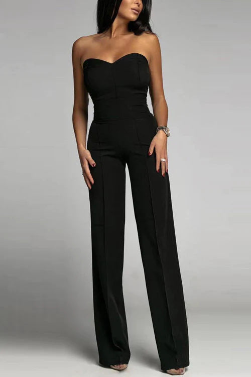 Dame jumpsuit med off-shoulder design og brede ben Stilla