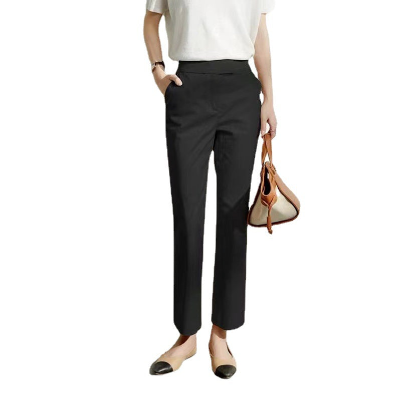 Dame elegant Chino bukser med høj talje og lige ben Stilla