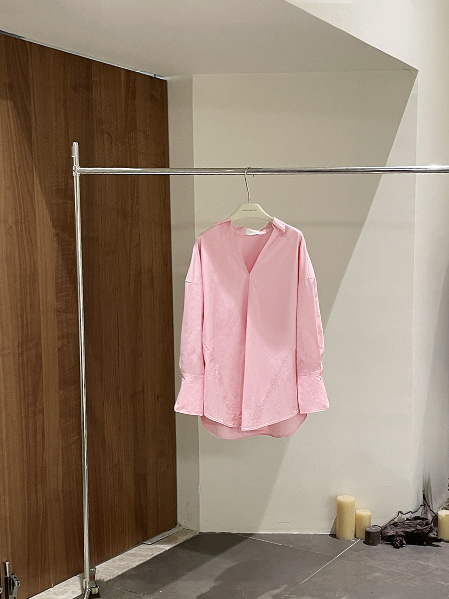 Dame afslappet og elegant bluse med asymmetrisk kant Stilla