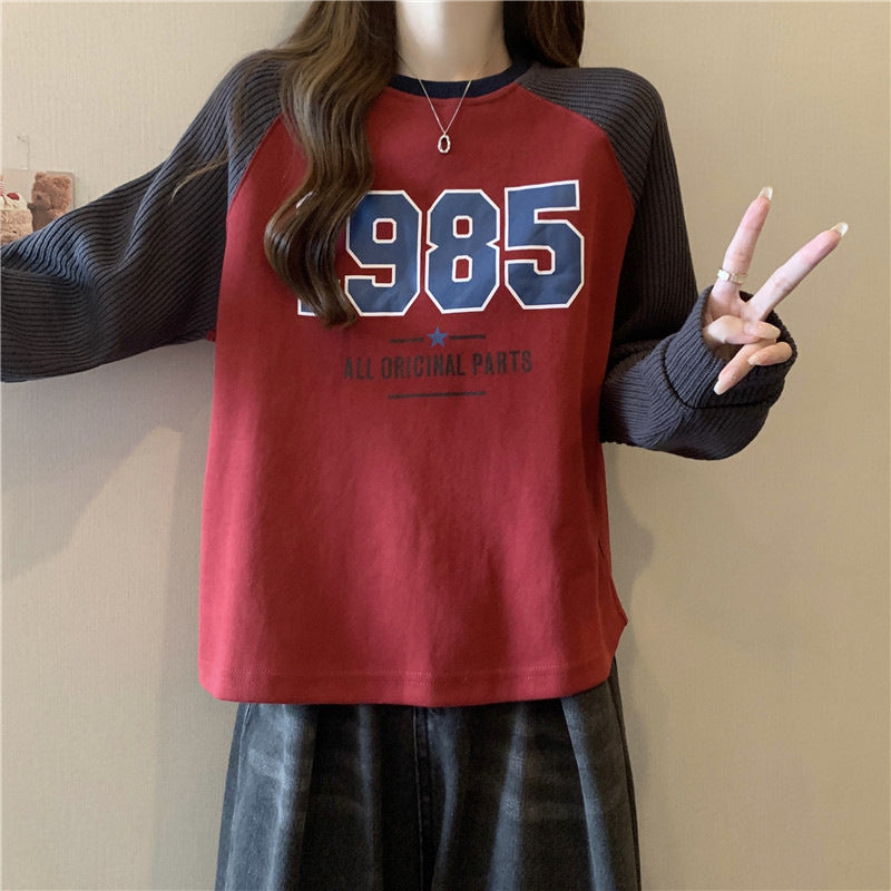 Dame Casual Grafik Raglan Ærme Sweatshirt Stilla