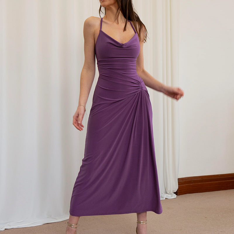 Dame Elegant Halter Maxi Kjole Stilla