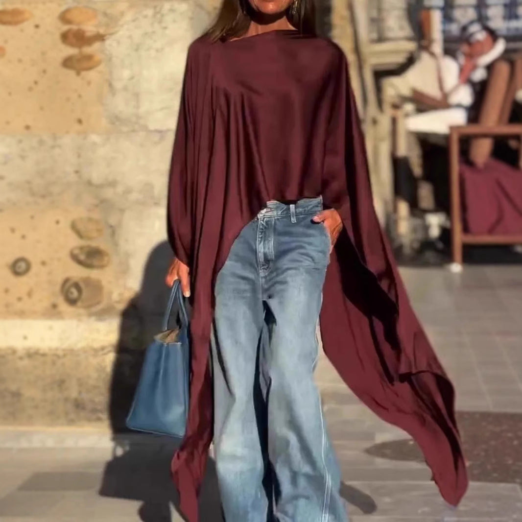 Dame Elegant kaftan-top med flydende ærmer Stilla