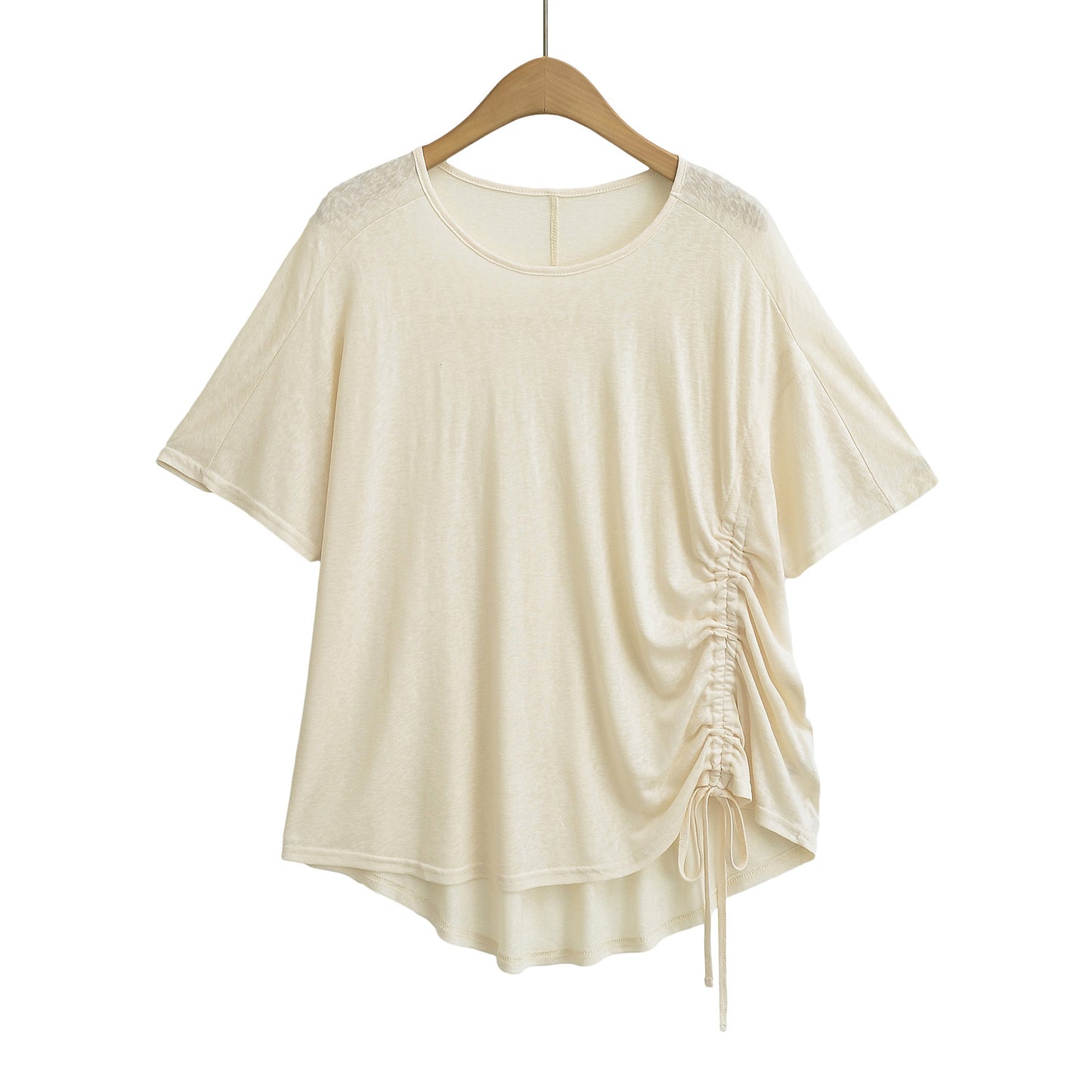 Dame afslappet indpakningsbluse med elegante rynker Stilla