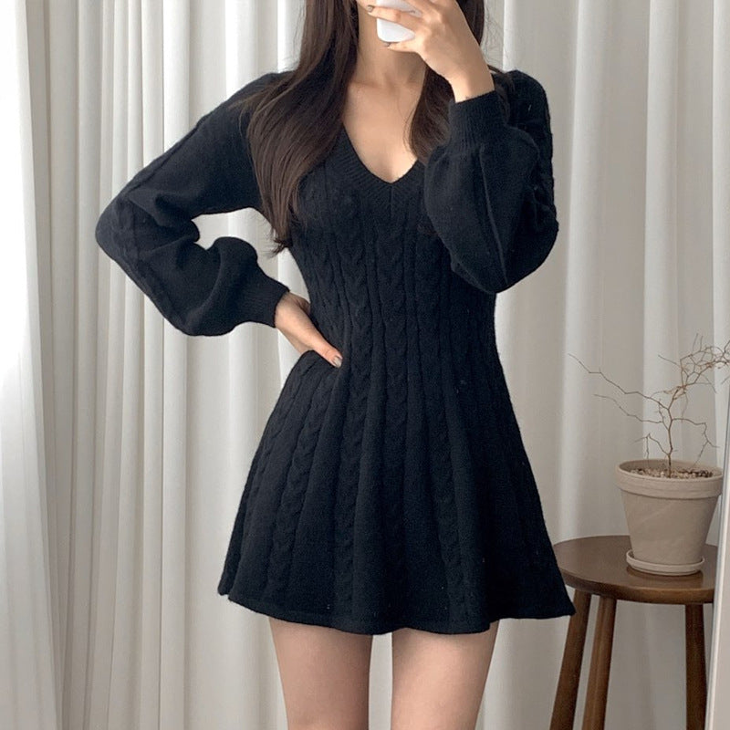 Femme Kabelstrik Pullover Kjole Stilla