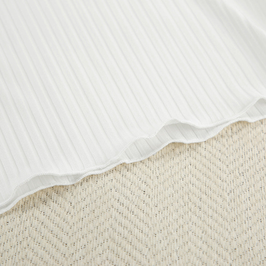 Dame cropped top og shorts sæt med elegante ruffles detaljer Stilla