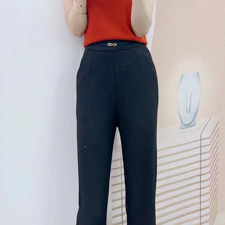Dame Elegant bukser med høj talje og figurskærende snit Stilla