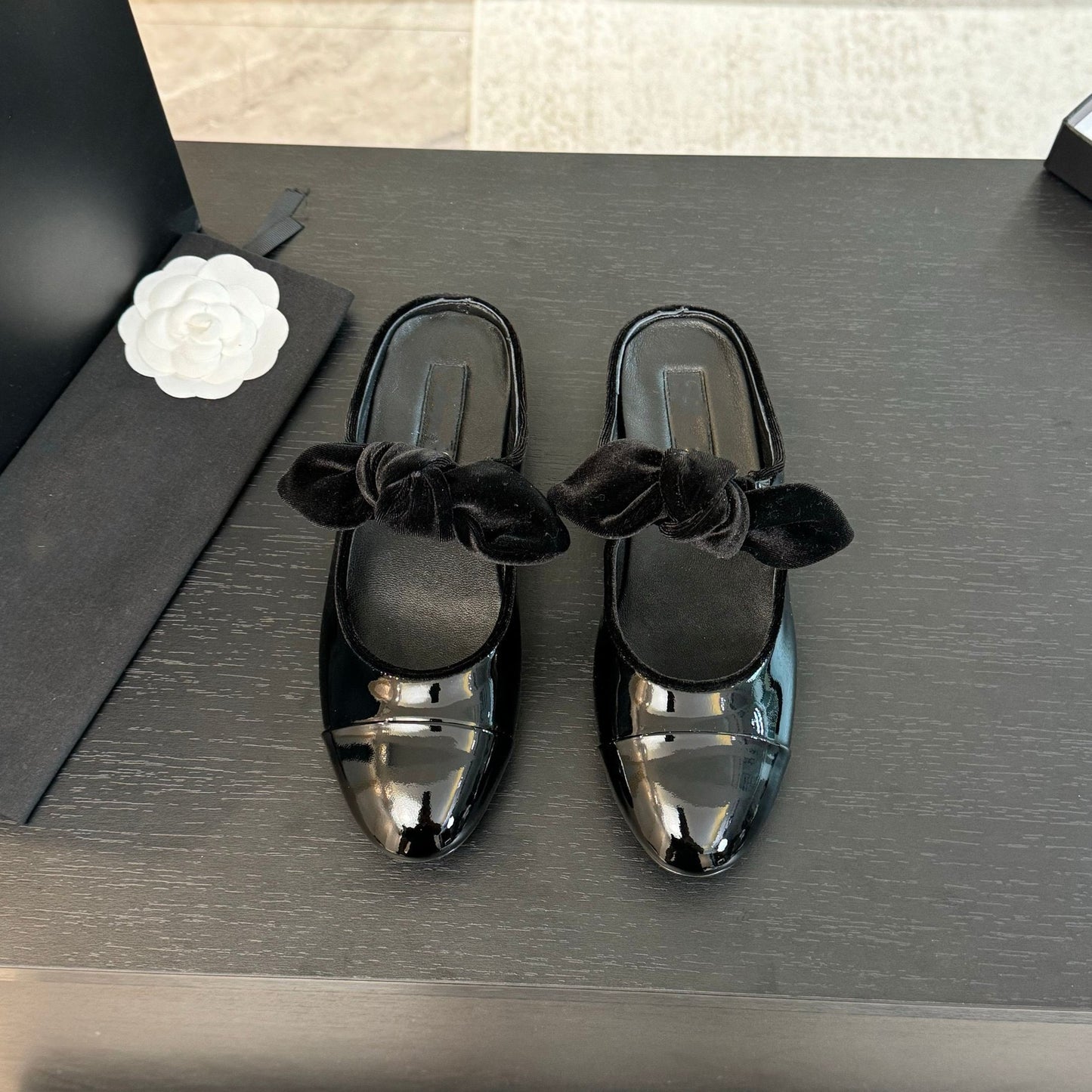 Dame Dekorativ Sløjfe-Detalje Ballerina Flade Stilla