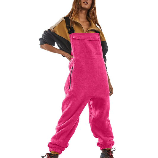 Dame Casual Fleece Jumpsuit med sidelommer Stilla