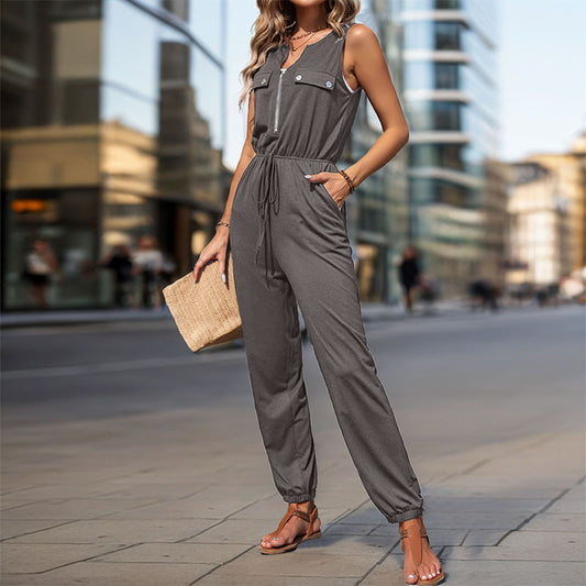 Dame jumpsuit med funktionelle lommer og moderne lynlås Stilla