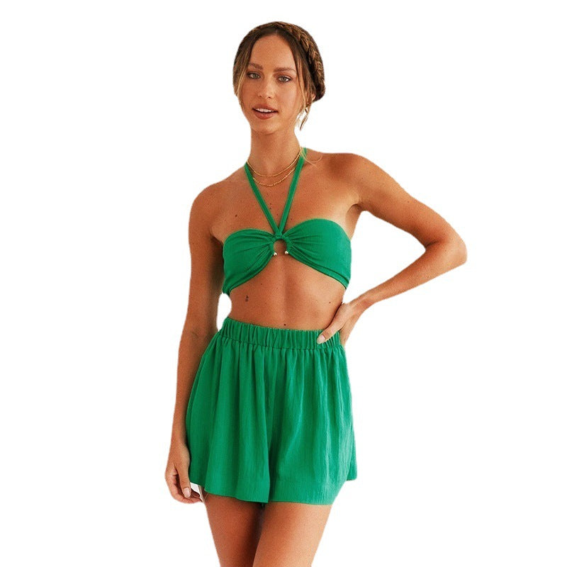 Dame bikini sæt med bandeau-top og shorts Stilla