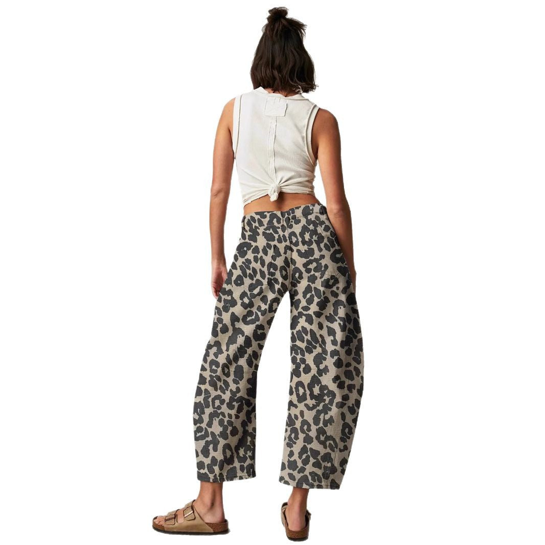 Dame Culottes i trendy leopard-design med høj talje og behagelig pasform Stilla