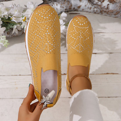 Dame Slip-On Sneakers med glitrende strikdesign Stilla