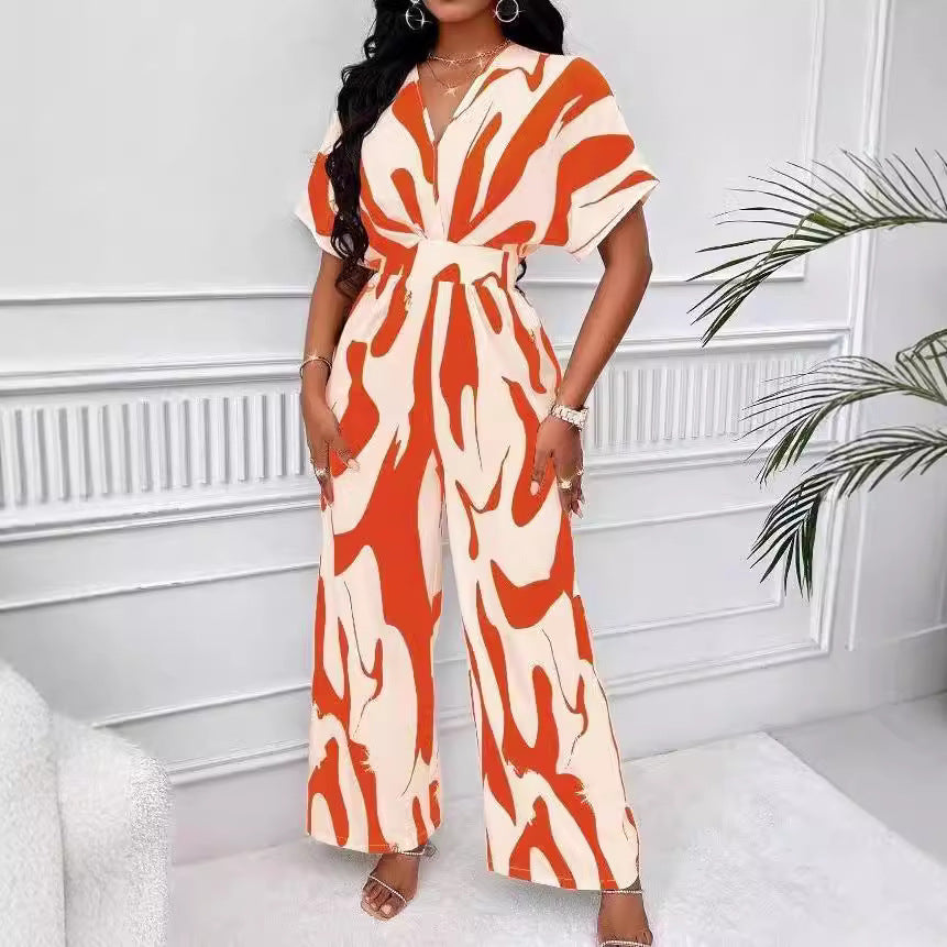 Dame Elegant Jumpsuit med dyb V-udskæring og moderigtigt snit Stilla