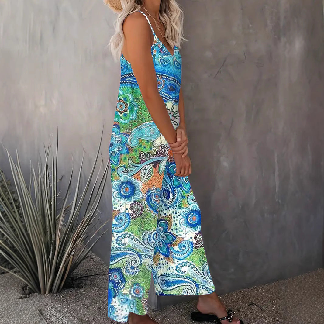 Femme Stilfuldt Bohemian Maxi Jumpsuit Stilla