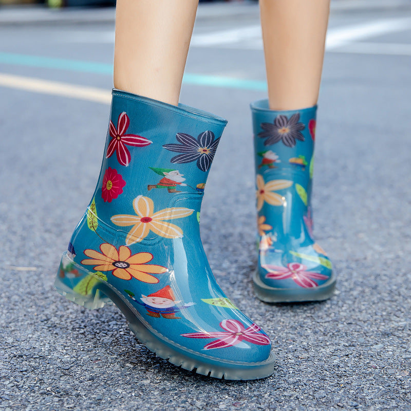 Dame mode gummistøvler med skridsikker profilsål Stilla