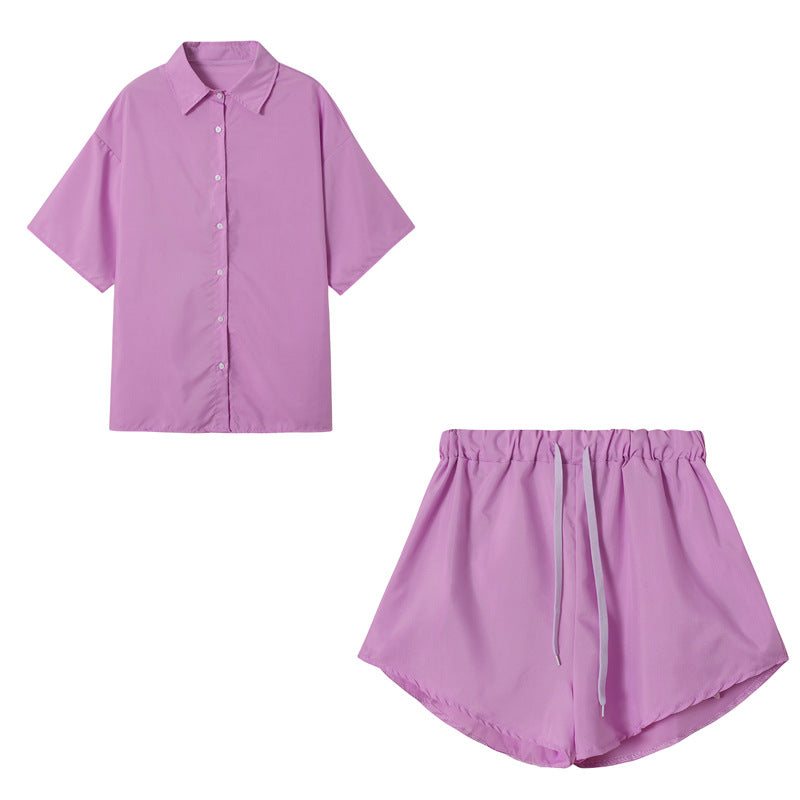 Dame Afslappet Fit Kort Sæt Stilla