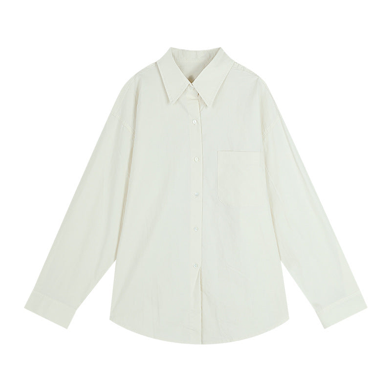 Dame afslappet oversized skjorte med fin struktur og brystlomme Stilla