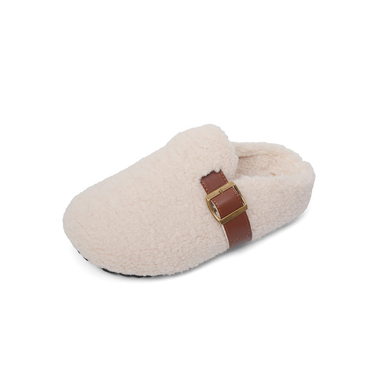 Femme Komfortable Fleece-forede Slide Hjemmesko med Spænde-detajle Stilla