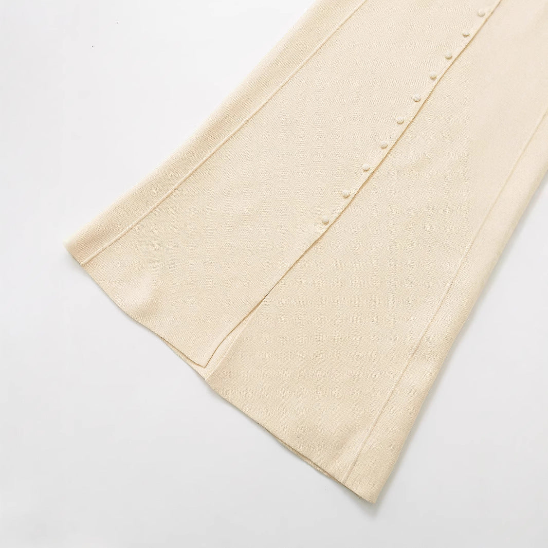 Dame A-linie knap-maxi kjole med bælte Stilla