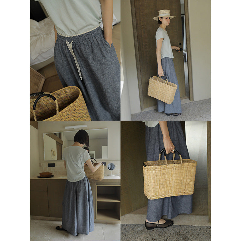 Dame elegant Bredben-bukser med elastisk talje og stilfuldt design Stilla