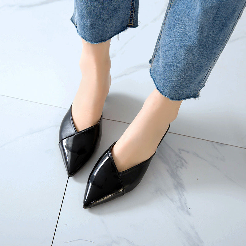 Dame Slingback Mules med spids tåform og trendy blokhæl Stilla