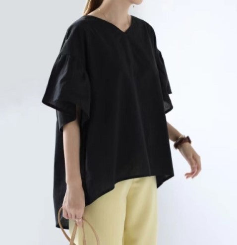 Dame Afslappet Fit V-Udskæring Top Stilla