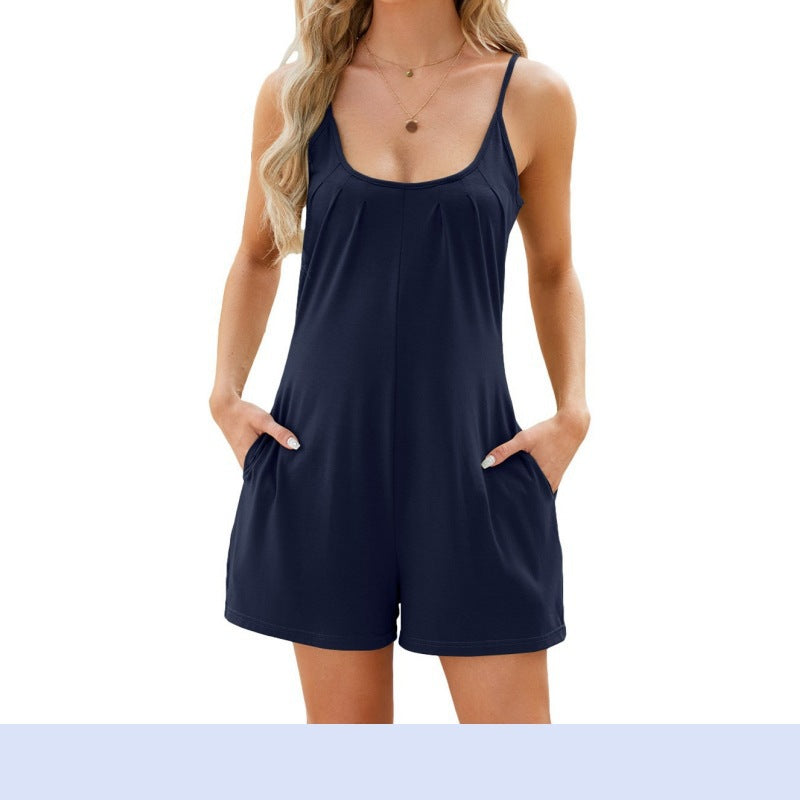 Damer afslappet jumpsuit med lommer og tynde stropper Stilla