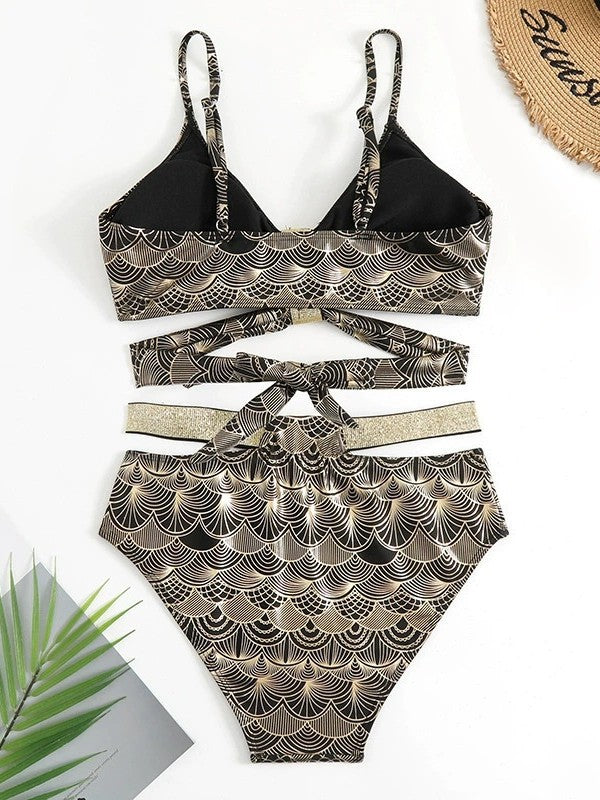 Dame Cut-Out Høj Talje Bikini Sæt Stilla 1750840092