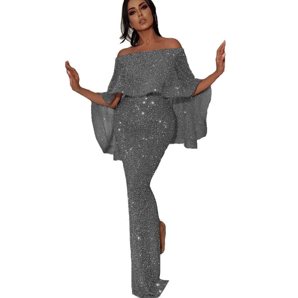 Dame Glitrende Off-Shoulder Jumpsuit Stilla