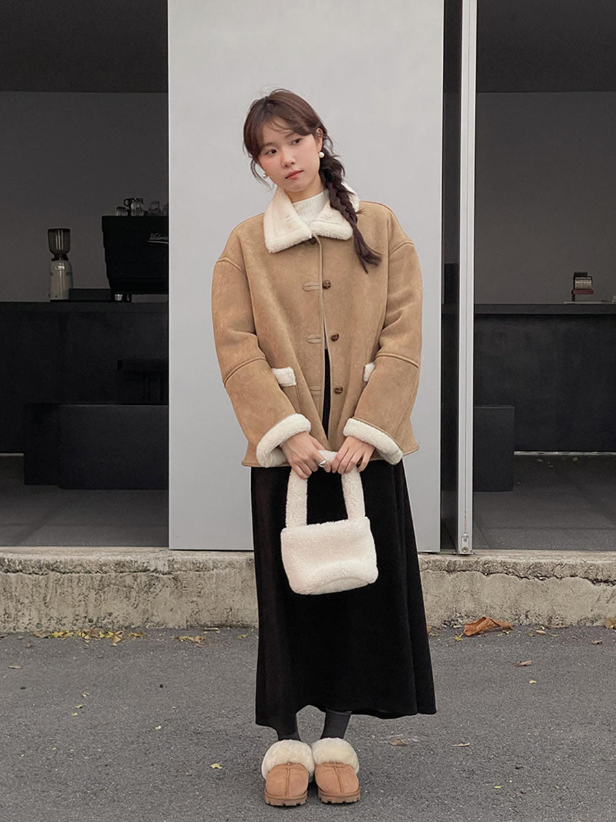 Dame elegant jakke med blødt inderfor og klassisk krave Stilla