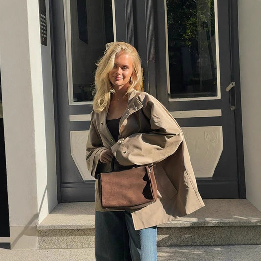 Dame afslappet oversized jakke med praktiske lommer Stilla