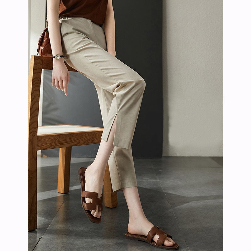 Dame elegant bukser med høj talje og moderne snit Stilla