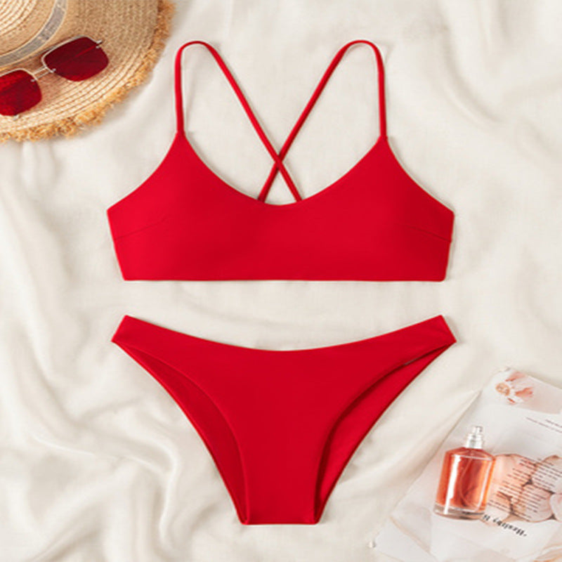 Dame Cross-Back Bralette Bikini Sæt Stilla