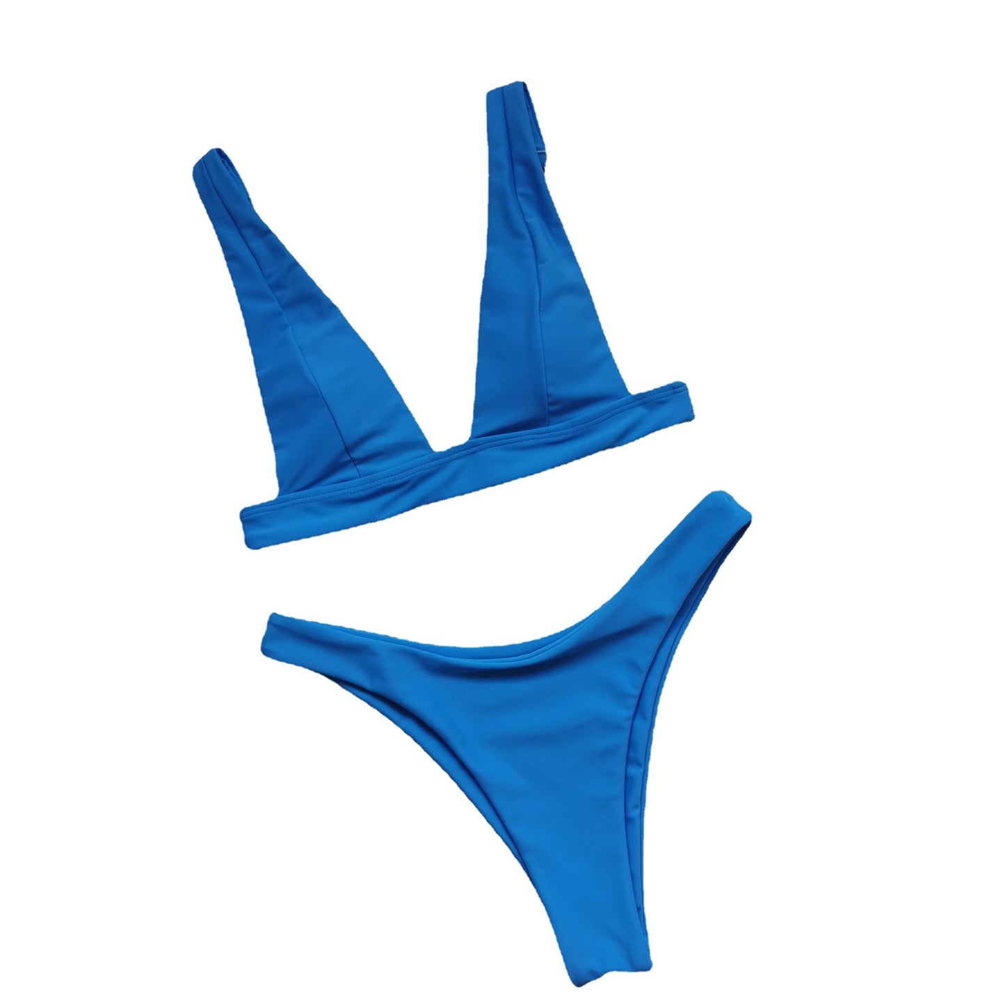 Dame Bikini-sæt med modeshows dyb V-halsudskæring og brede stropper Stilla
