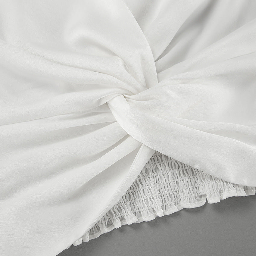 Dame Elegant knude-formet top med voluminøse ærmer Stilla