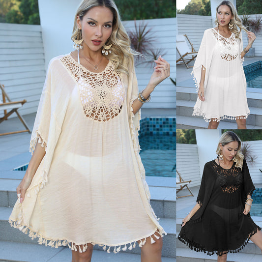 Dame elegant hæklet strik strandovertræk Stilla