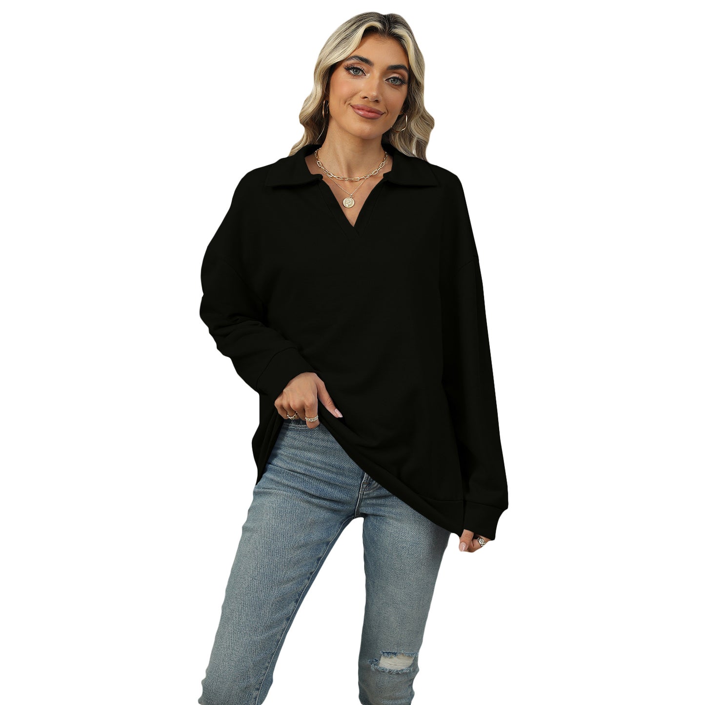 Dame afslappet oversized pullover Stilla