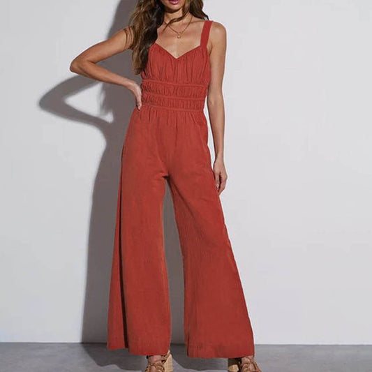 Dame skræddersyet videre ben jumpsuit med elastisk talje Stilla