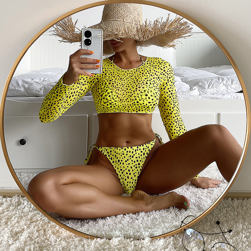 Dame Crop Top og Bikini Sæt med dyreprint Stilla