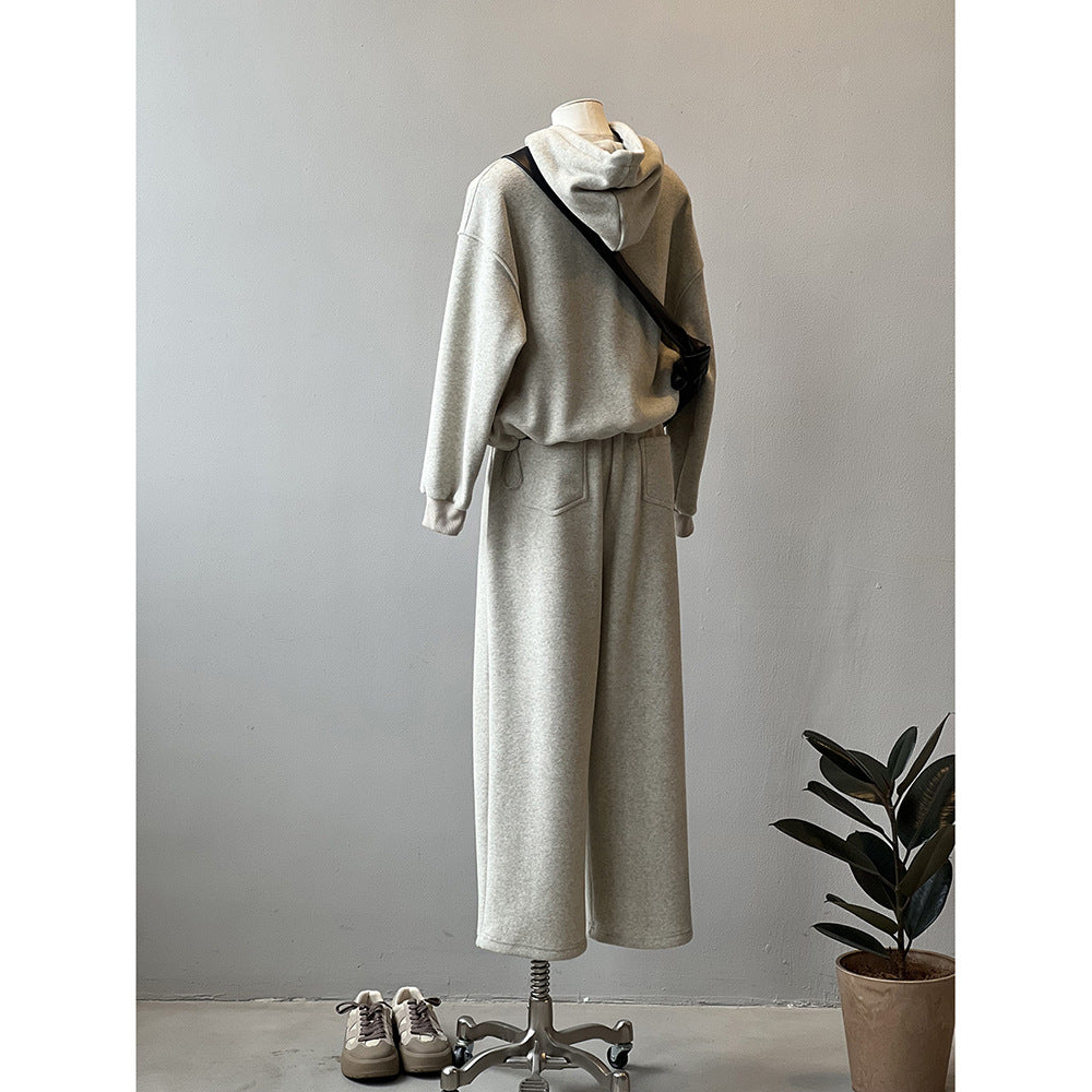 Dame afslappet hoodie med løst skårne bukser i casual stil Stilla