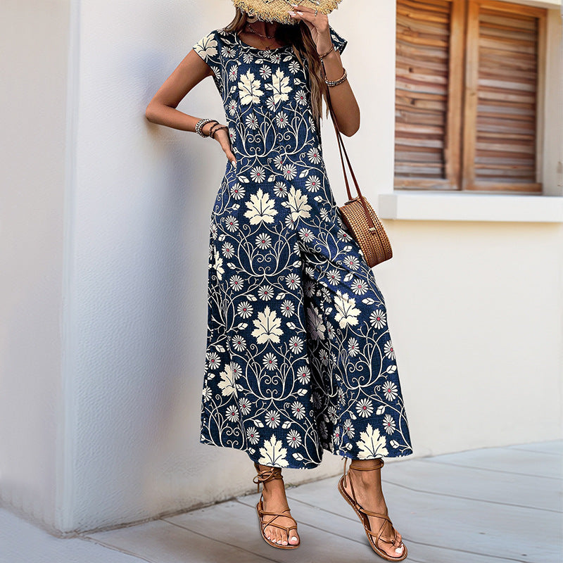 Dame Floral Print brede ben bukser jumpsuit Stilla