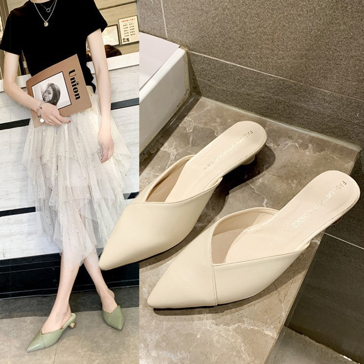Dame Elegante Slingback-sandaler med spids form og komfortabel blokhæl Stilla
