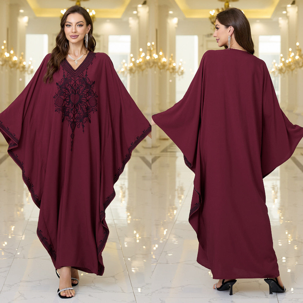 Dame Elegant Kaftankjole med kunstneriske broderier Stilla