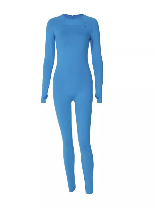 Dame Figurtilpasset Langærmet Jumpsuit lavet af åndbart materiale Stilla