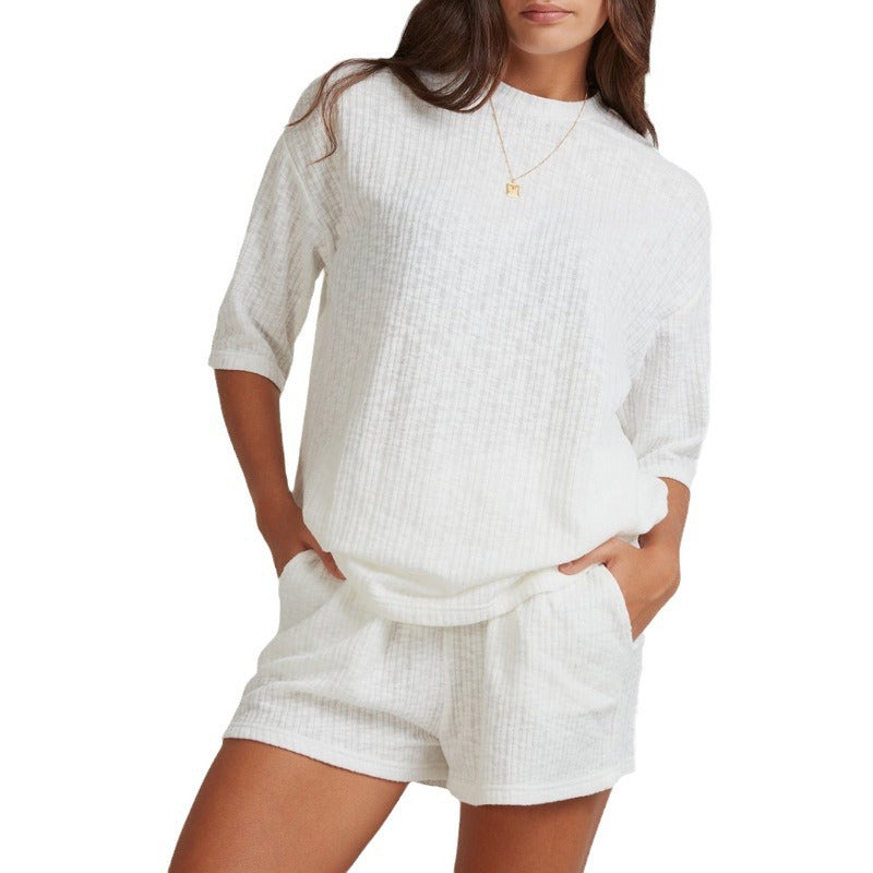 Dame afslappet lounge-sæt i behageligt, struktureret materiale Stilla