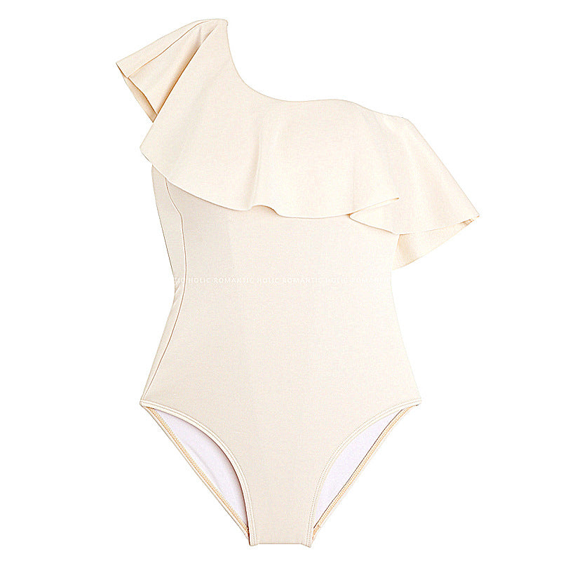 Dame hel jumpsuit-badebadedragt med asymmetrisk flæse design Stilla