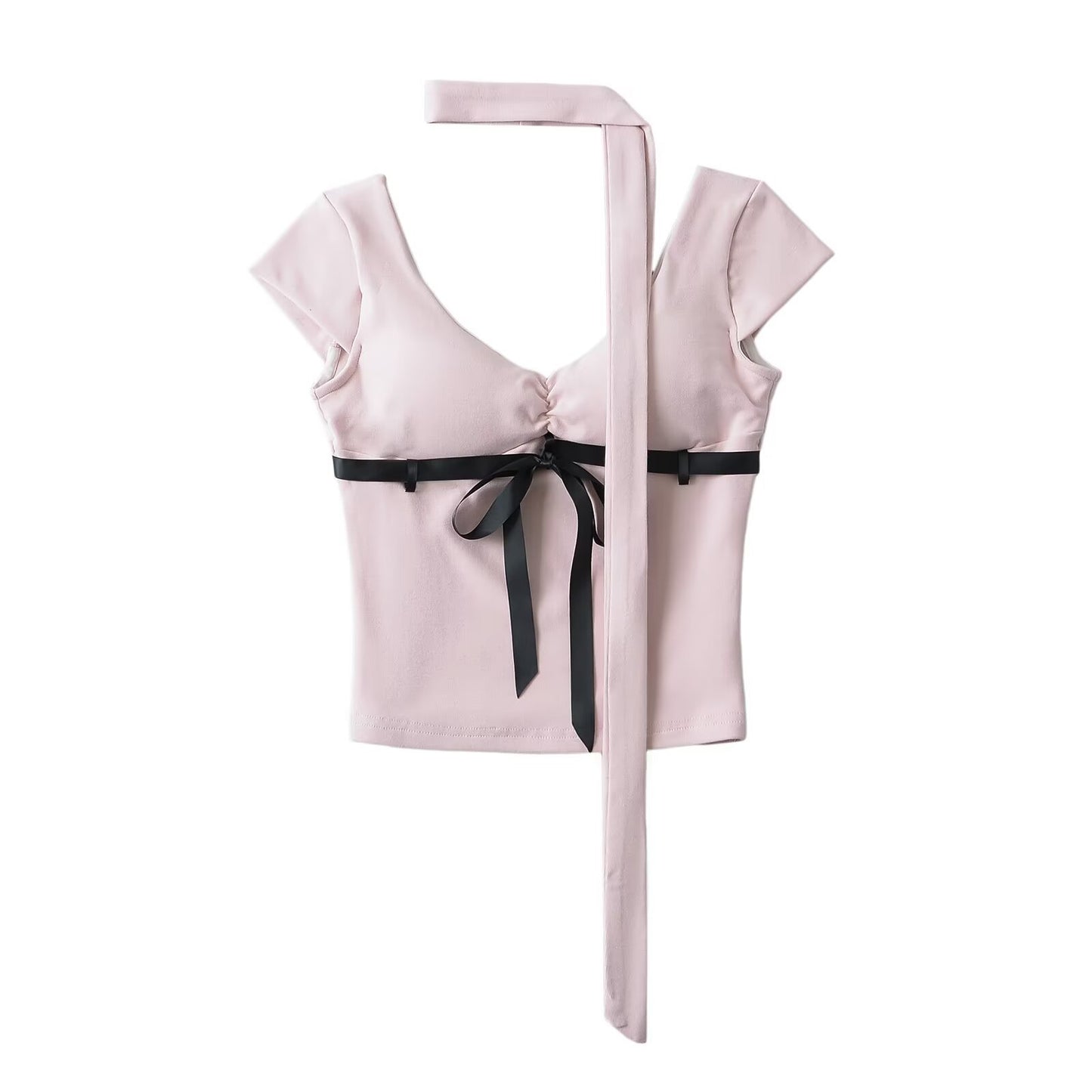 Dame Cut-out top med sødt båndaccent Stilla